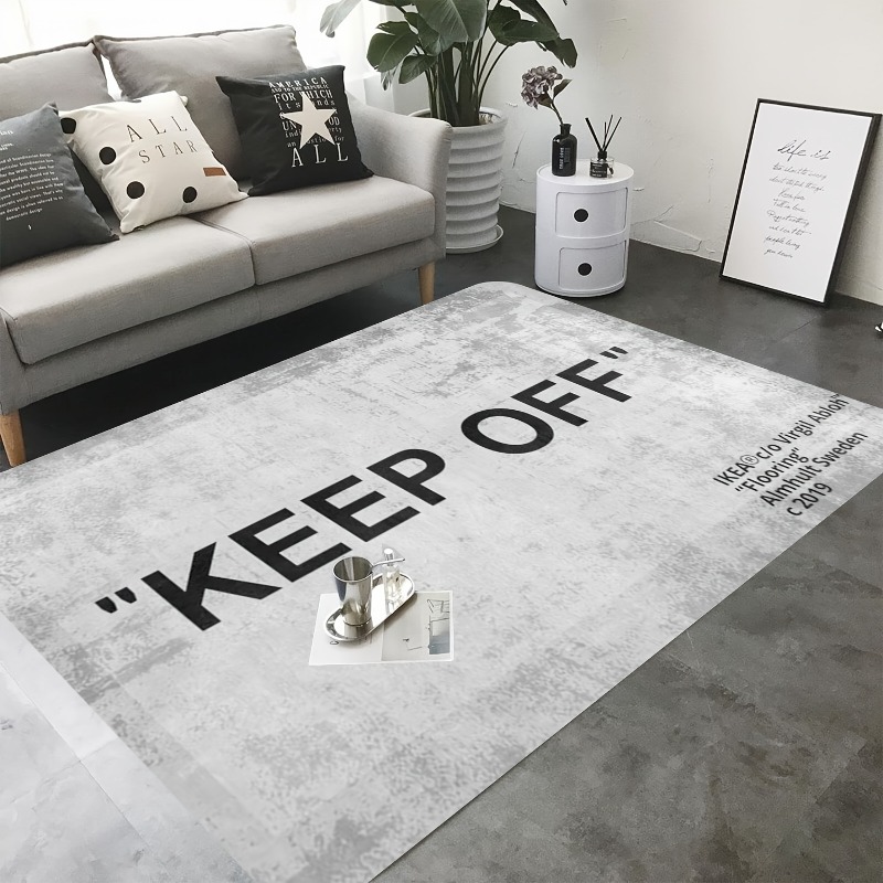 Home Toilet Bathroom Design - พรมปูพื้นในร่มลายตัวอักษร “KEEP OFF” พร้อมดีไซน์กันลื่นสำหรับห้องนั่งเล่น ห้องครัว ห้องน้ำ