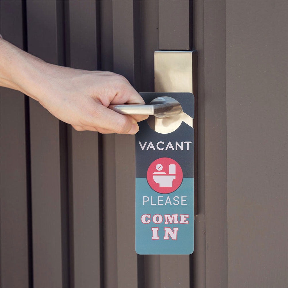 Home Bathroom Occupied Sign - ป้ายแขวนประตูห้องน้ำสองด้าน 2 ชิ้น ป้ายห้องน้ำ ป้ายแสดงสถานะห้องน้ำถูกใช้งาน สำหรับบ้าน