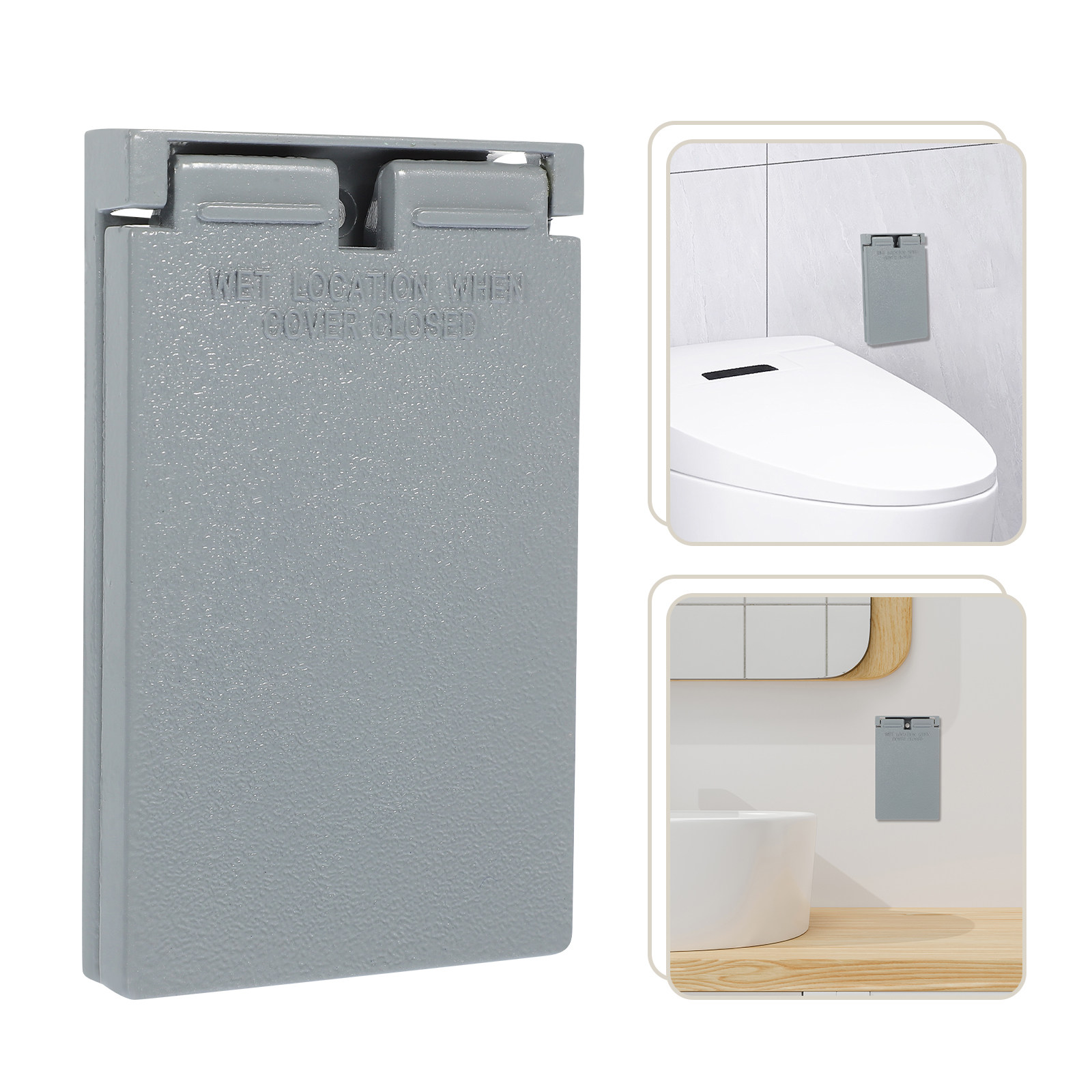 Home Outlet Bathroom - ฝาครอบเต้ารับในห้องน้ำอะลูมิเนียมคุณภาพสูง ป้องกันน้ำ สำหรับงานปรับปรุงบ้าน ฝาครอบปลั๊กไฟภายนอกอาคาร กันสภาพอากาศ ใช้ซ้ำได้