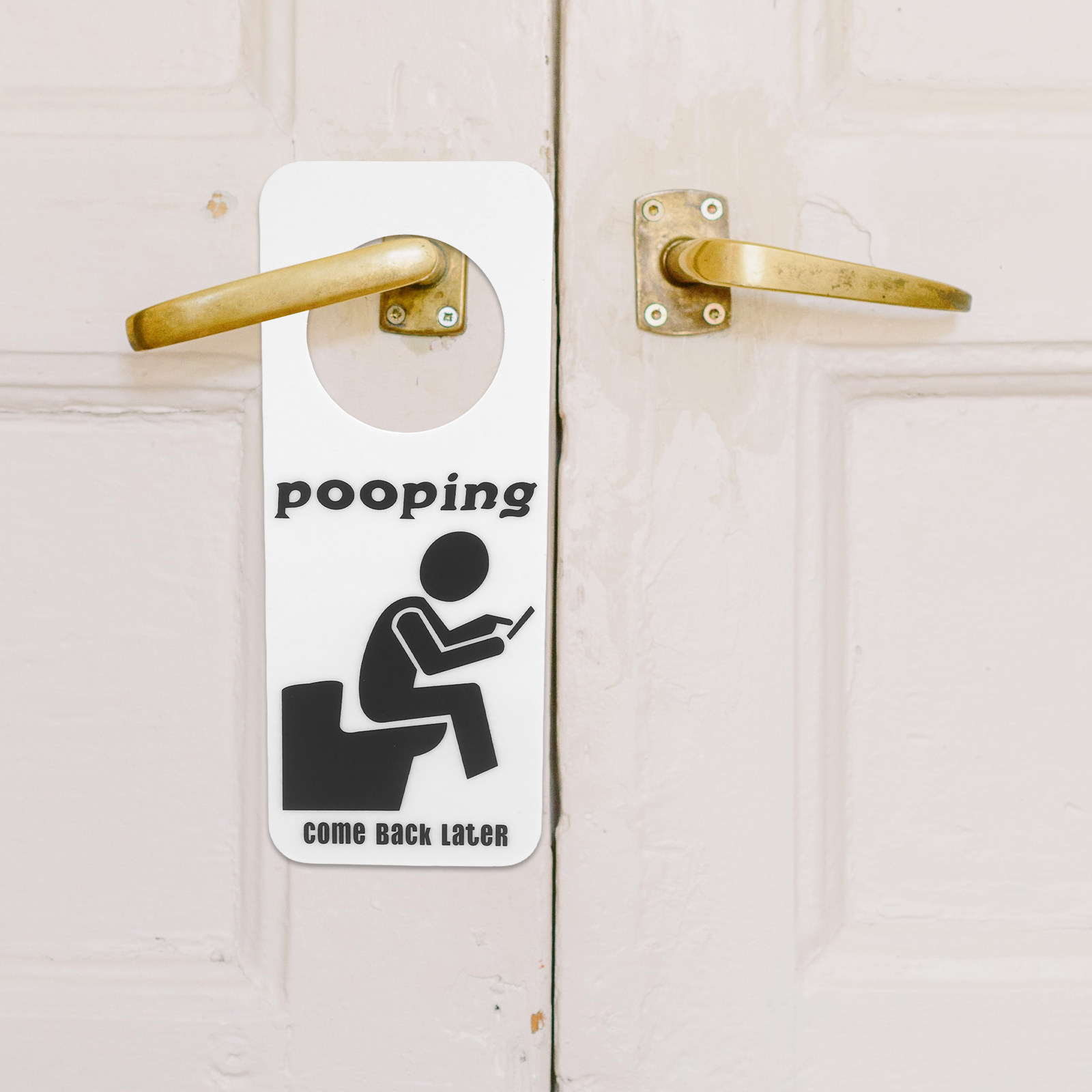 Home Bathroom Occupied Sign - ป้ายแขวนประตูห้องน้ำลายตลก ห้องน้ำมีคนใช้ ติดตั้งง่าย สำหรับบ้าน สำนักงาน โรงแรม