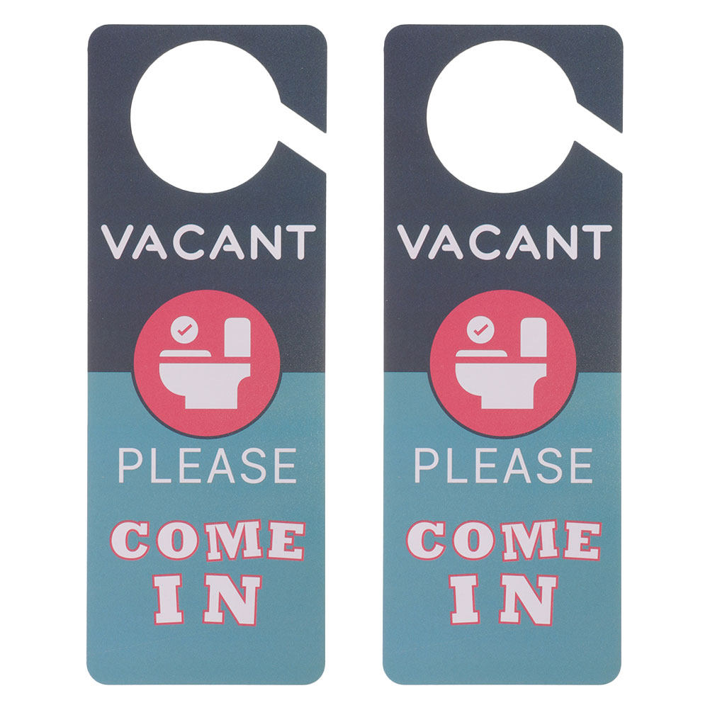 Home Bathroom Occupied Sign - ป้ายประตูห้องน้ำ 2 ชิ้น แบบสองด้าน ทำจาก PVC