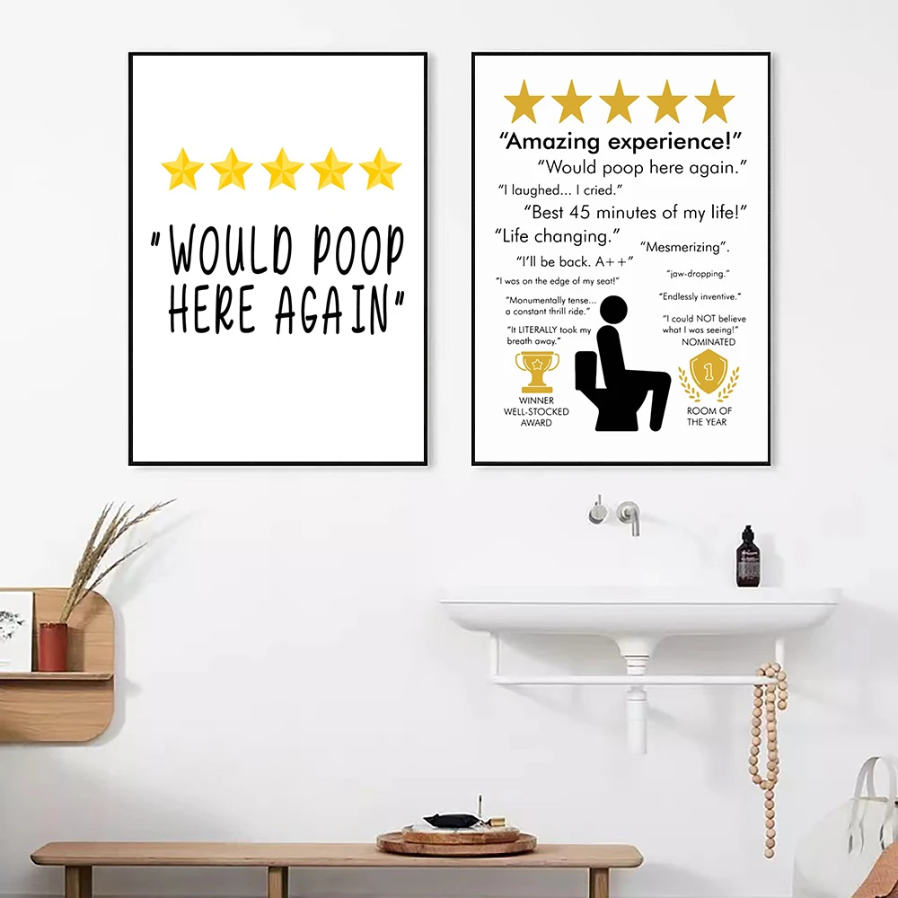 ห้องสุขามีกลิ่นเหม็นผ้าใบศิลปะ - Home Bathroom Rules บทวิจารณ์และราคา