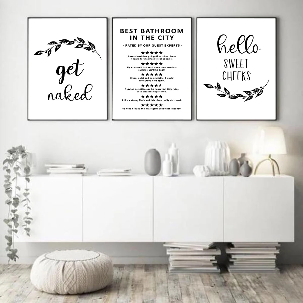 ห้องสุขามีกลิ่นเหม็นผ้าใบศิลปะ - Home Bathroom Rules บทวิจารณ์และราคา