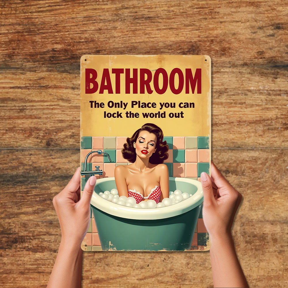 กฎห้องน้ำตลกๆ ป้ายโลหะวินเทจ ข - Home Bathroom Rules บทวิจารณ์และราคา