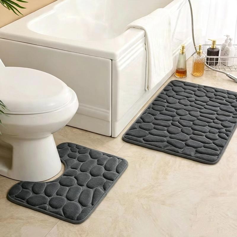 ชุดพรมห้องน้ำสีเทา 1/2 ชิ้น กั - Home Toilet Bathroom Design บทวิจารณ์และราคา