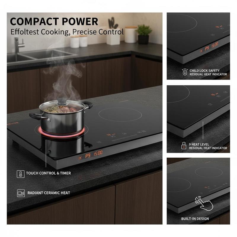 เตาเซรามิกแบบแผ่รังสี 24 นิ้ว  - Home Kitchen & Bathroom บทวิจารณ์และราคา