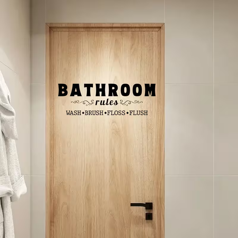 สติกเกอร์ติดผนังกฎเกณฑ์การใช้ห - Home Bathroom Rules บทวิจารณ์และราคา