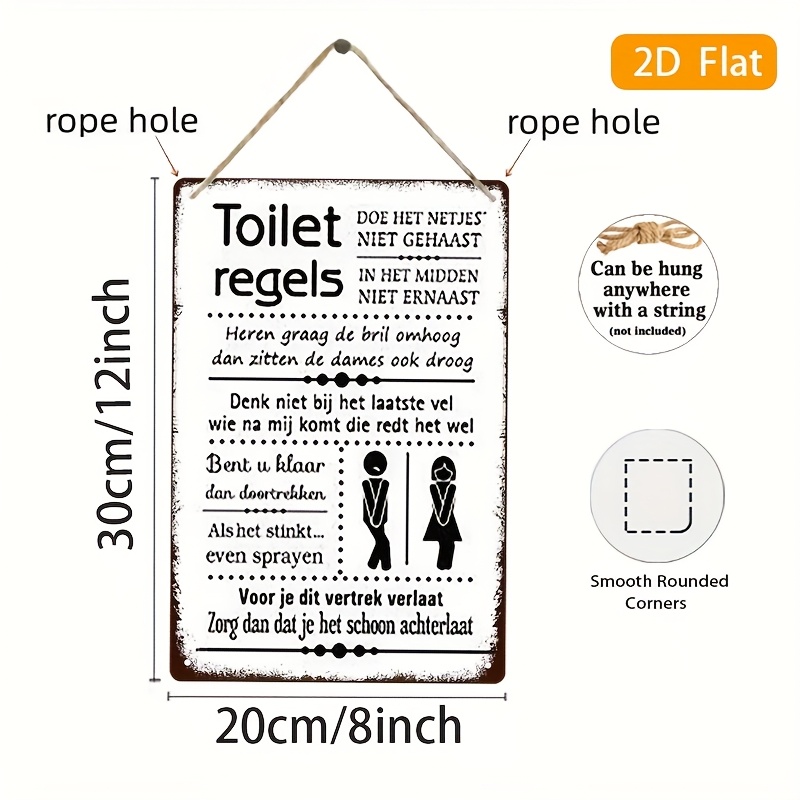 ป้ายเหล็กวินเทจข้อต้องห้ามในห้ - Home Bathroom Rules บทวิจารณ์และราคา