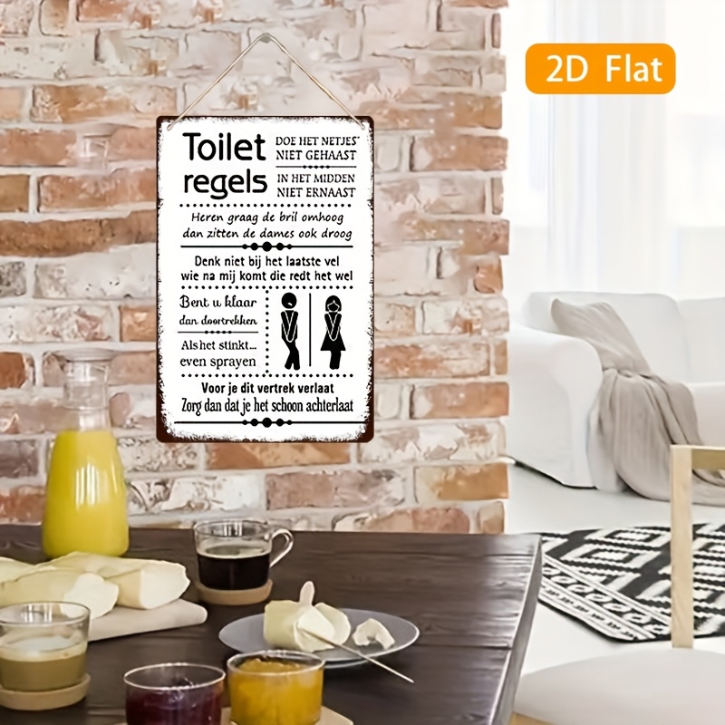 ป้ายเหล็กวินเทจข้อต้องห้ามในห้ - Home Bathroom Rules บทวิจารณ์และราคา