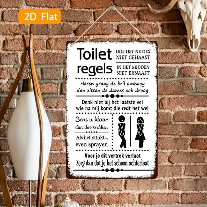 ป้ายเหล็กวินเทจข้อต้องห้ามในห้ - Home Bathroom Rules บทวิจารณ์และราคา