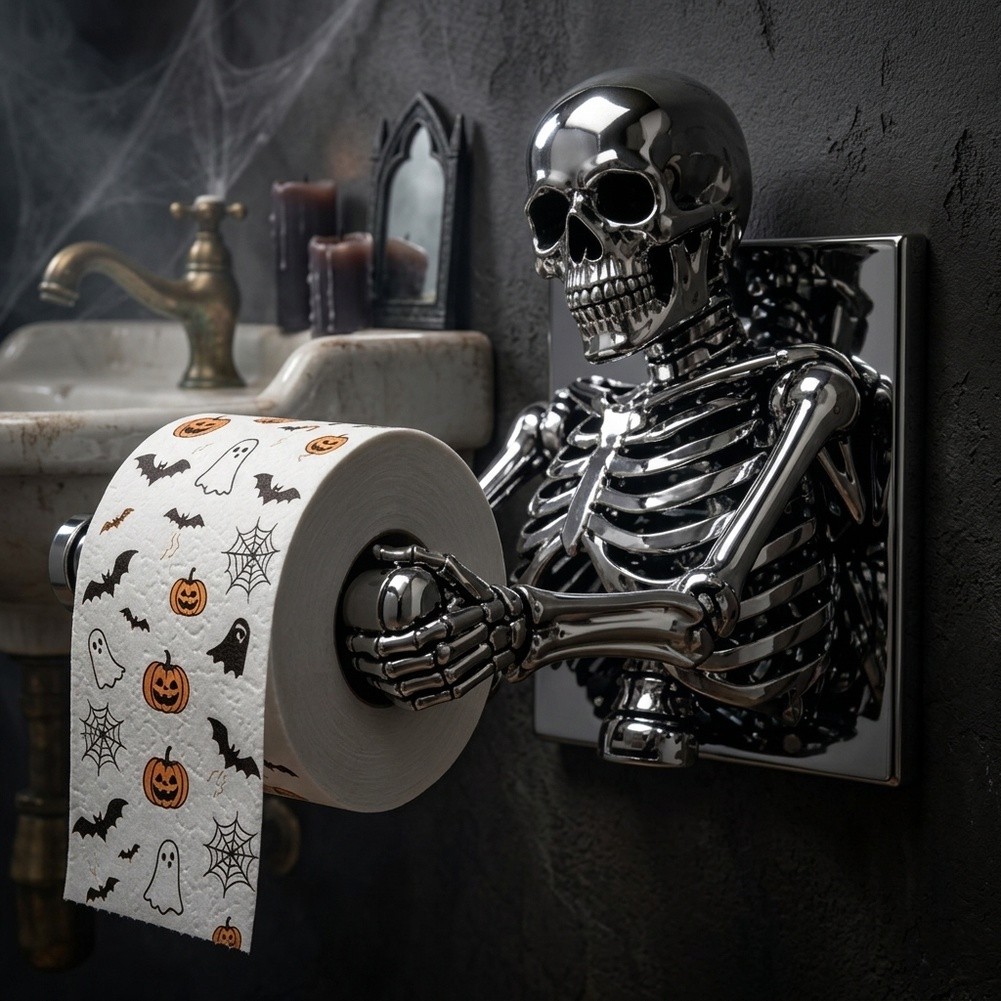 ที่แขวนกระดาษชำระรูปโครงกระดูก - Home Bathroom Wallpaper บทวิจารณ์และราคา