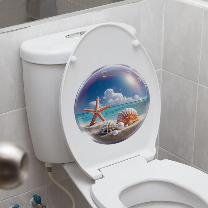 【HG】สติกเกอร์ติดห้องน้ำลายทะเล - Home Toilet Bathroom Design บทวิจารณ์และราคา
