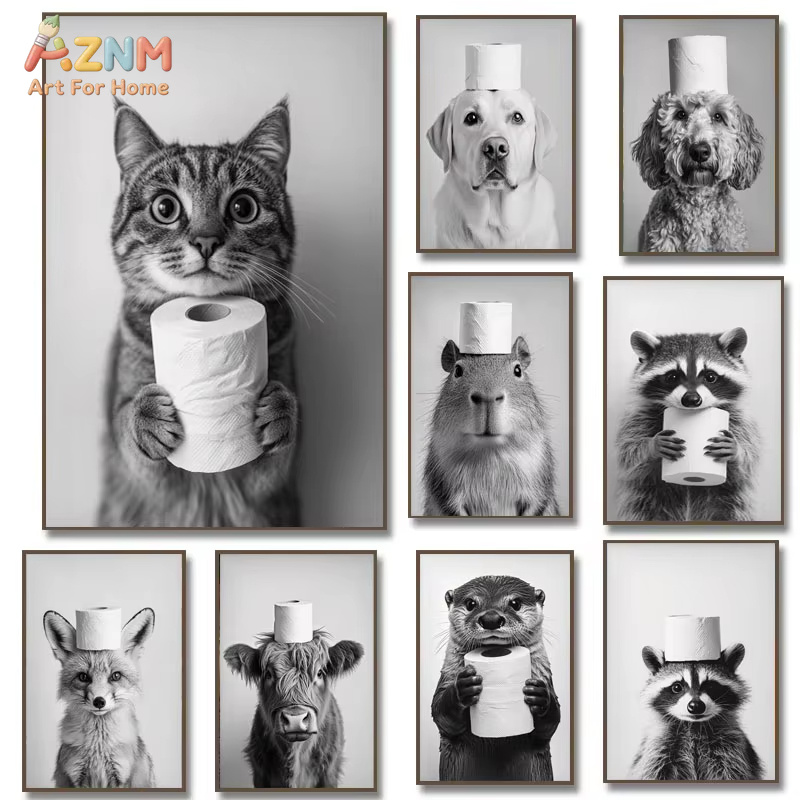 1 ชิ้น, โปสเตอร์ภาพพิมพ์บนผ้าใ - Home Bathroom Wallpaper บทวิจารณ์และราคา