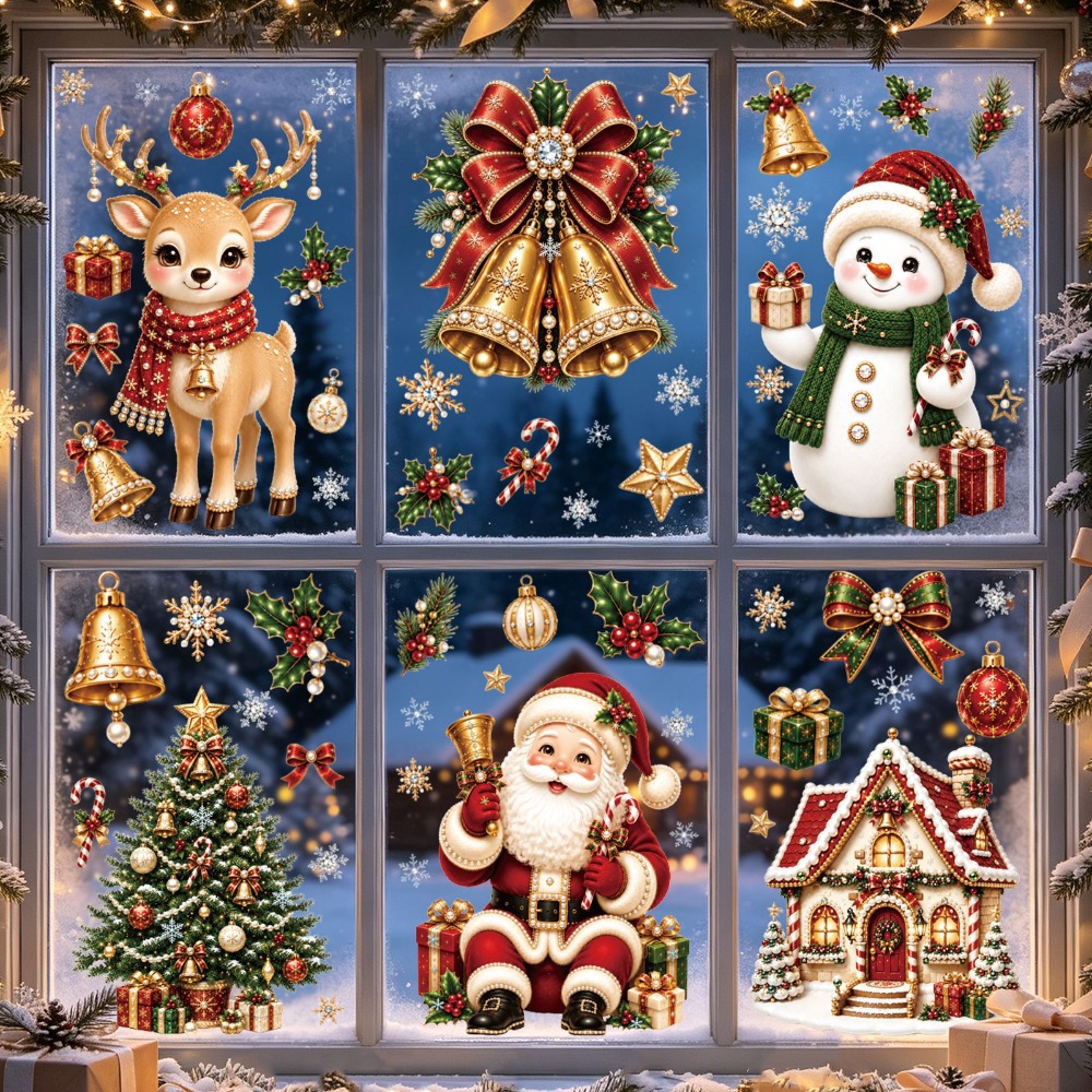 สติ๊กเกอร์ติดหน้าต่างคริสต์มาส - Home Bathroom Wallpaper บทวิจารณ์และราคา