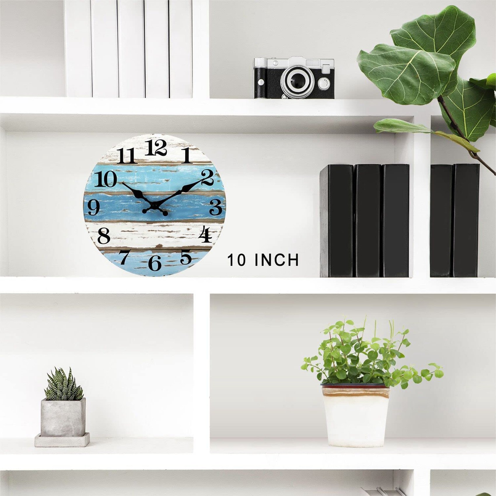 นาฬิกาแขวนผนัง-ธีมชายหาด สีฟ้า - Home Kitchen & Bathroom บทวิจารณ์และราคา